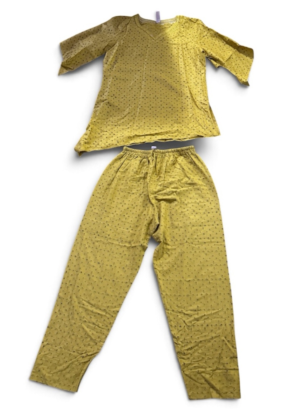 Yellow African Polka Dot 2-Piece Set | Top + Pants